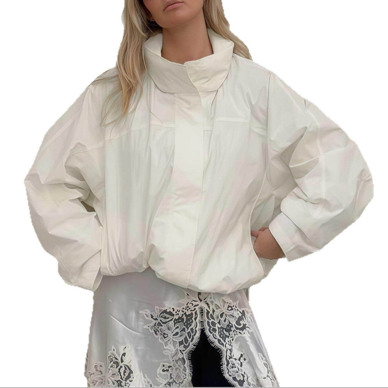 Damen - Übergroße jacke - Hohem Kragen - Bequem & Stilvoll - Perfekt für jeden Anlass