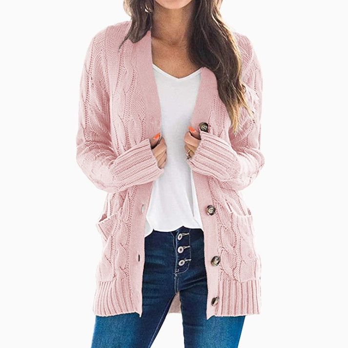 Damen - Strickjacke - Lockere Passform - Wollmischung - Bequeme und stilvolle Oberbekleidung