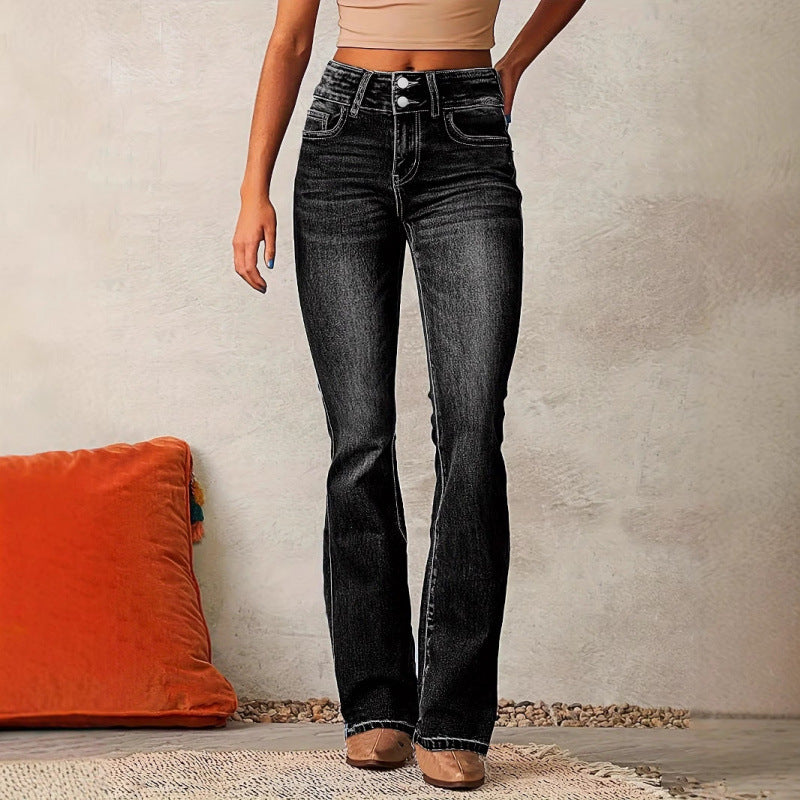 Damen - Ausgestellte Jeans - Damen - Hohe Taille - Trendy und Bequem für jeden Anlass