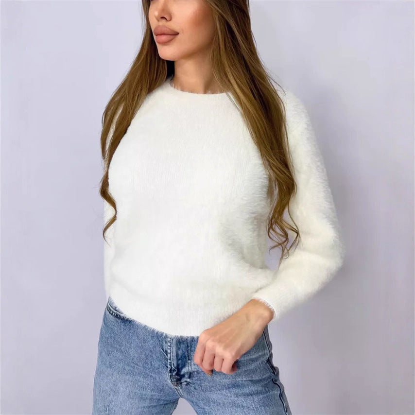 Damen - Flauschiger Pullover - Kuschelige Strickwaren - Weich und Bequem - Ideal für den Alltag