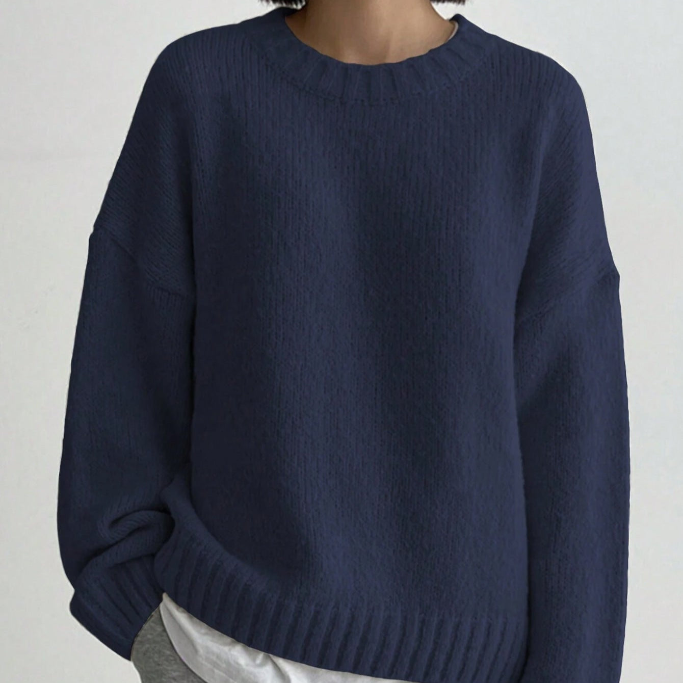 Damen - Oversized Strickpullover - Rundhalsausschnitt - Bequemer und modischer Look für jeden Anlass