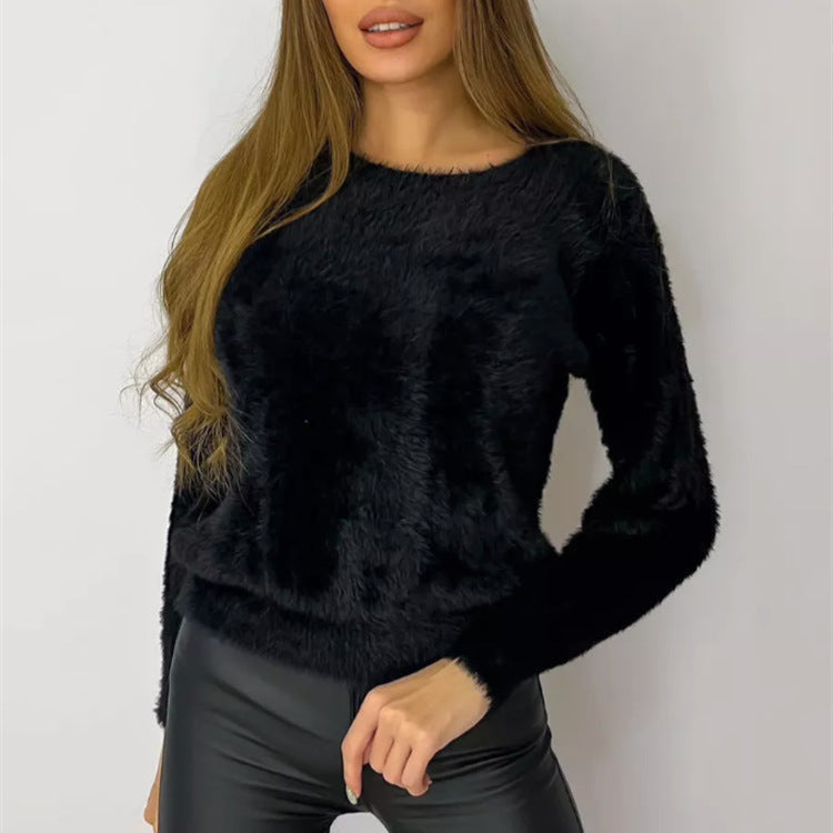Damen - Flauschiger Pullover - Kuschelige Strickwaren - Weich und Bequem - Ideal für den Alltag