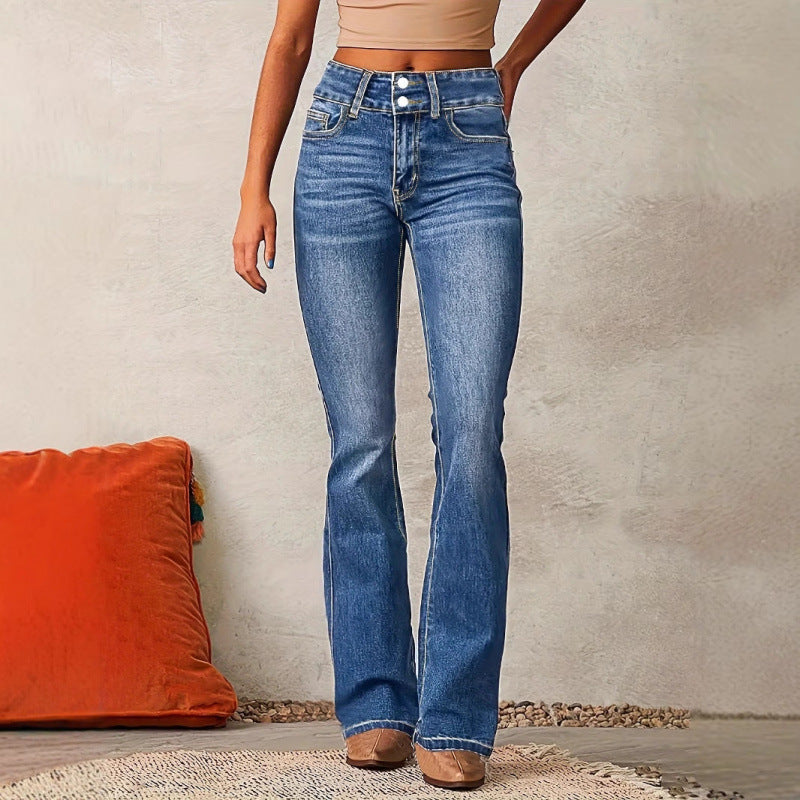 Damen - Ausgestellte Jeans - Damen - Hohe Taille - Trendy und Bequem für jeden Anlass