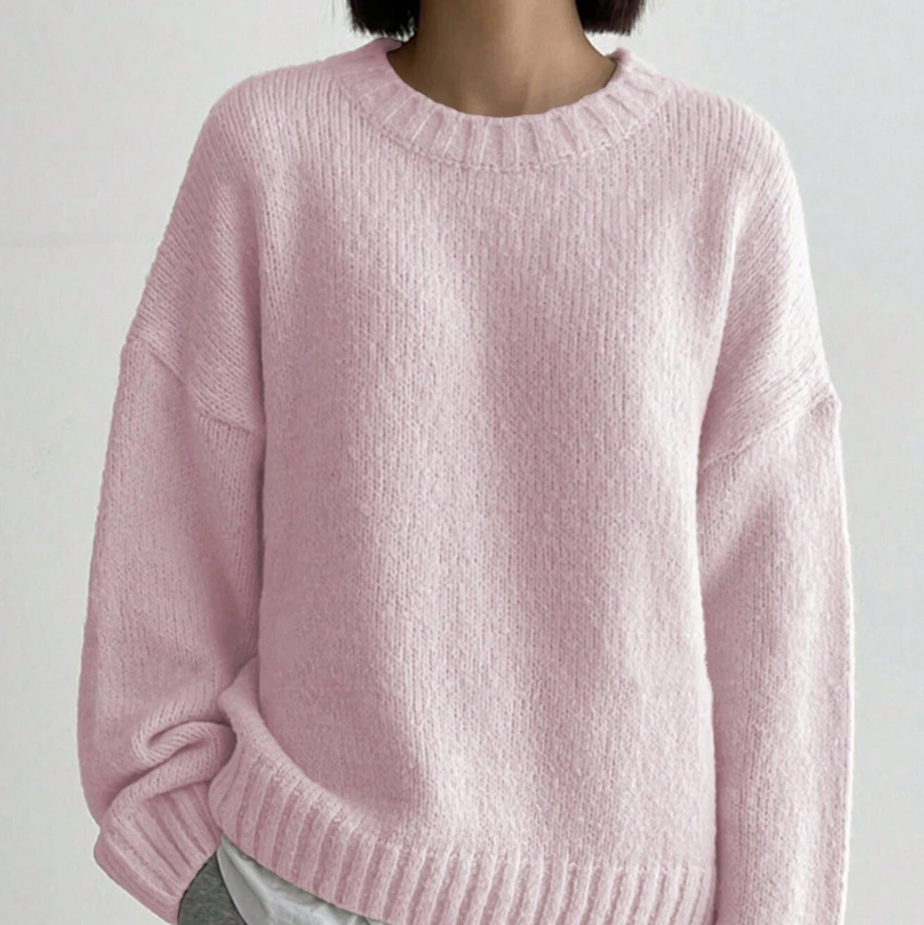 Damen - Oversized Strickpullover - Rundhalsausschnitt - Bequemer und modischer Look für jeden Anlass