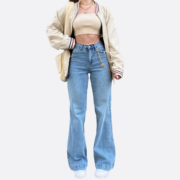 Damen - Ausgestellte Denim Jeans - Mittlere Taille - Trendy, Bequem und Vielseitig für Jeden Anlass