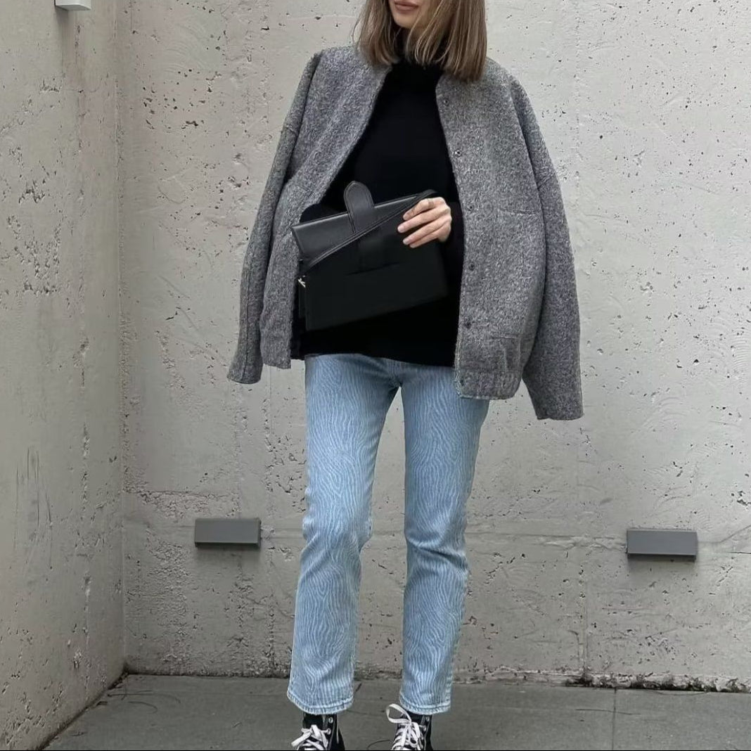 Damen - Lässige Jacke - Übergröße - Weich Stoff für Komfort und Stil