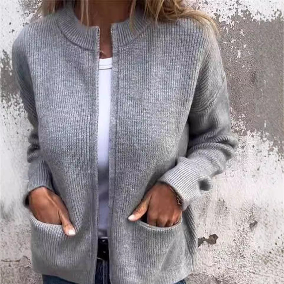 Damen - Strickjacke mit offener Vorderseite - Entspannter Schnitt - Elegante Freizeitmode