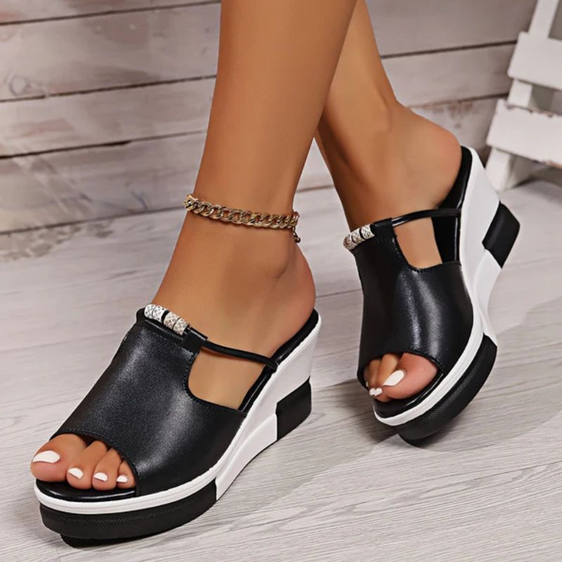 Damen - Bequeme Plateau Sandalen - Weiches Fußbett - Ultimativen Komfort - Stilvolle Sandalen für jeden Anlass