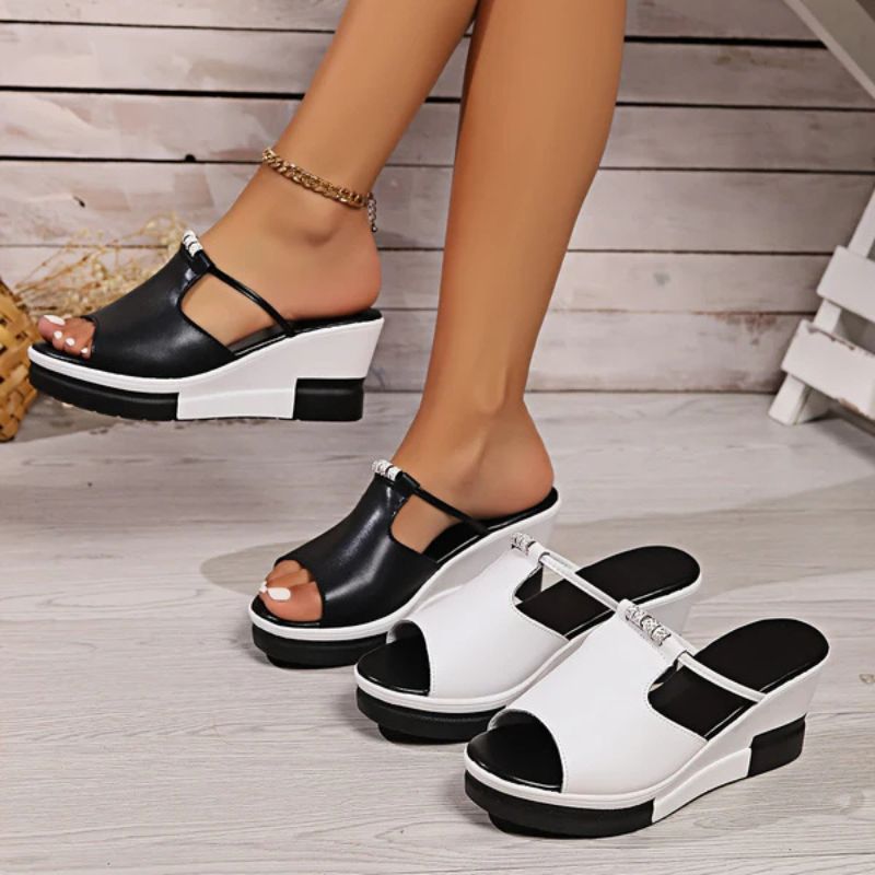 Damen - Bequeme Plateau Sandalen - Weiches Fußbett - Ultimativen Komfort - Stilvolle Sandalen für jeden Anlass