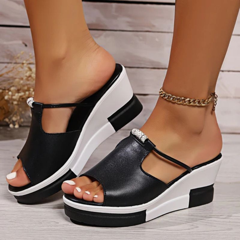 Damen - Bequeme Plateau Sandalen - Weiches Fußbett - Ultimativen Komfort - Stilvolle Sandalen für jeden Anlass