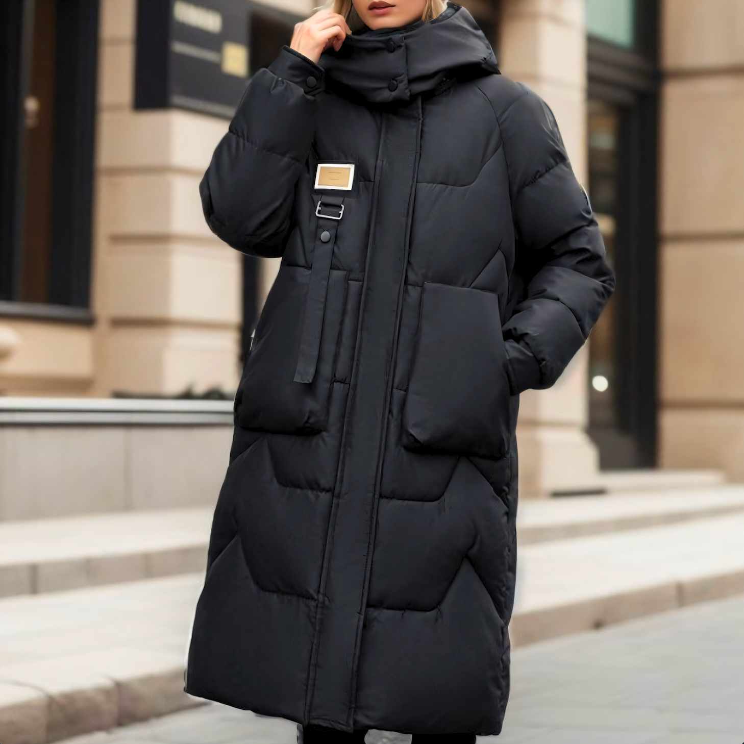 Damen - Wintermantel - Langer bauschiger - Warm & Stylisch - Perfekt für kalte Tage