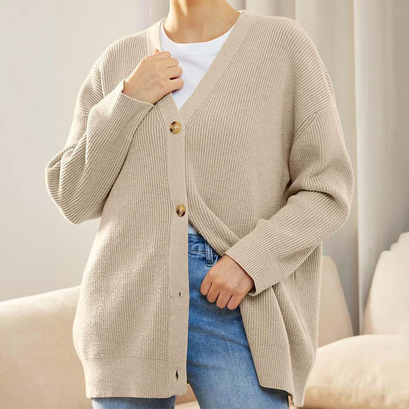 Damen - Lässige Strickjacke - Weiches Material - Trendy Herbststil für jeden Anlass