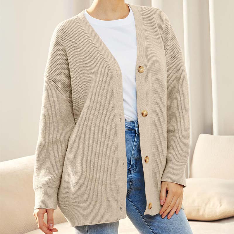 Damen - Lässige Strickjacke - Weiches Material - Trendy Herbststil für jeden Anlass