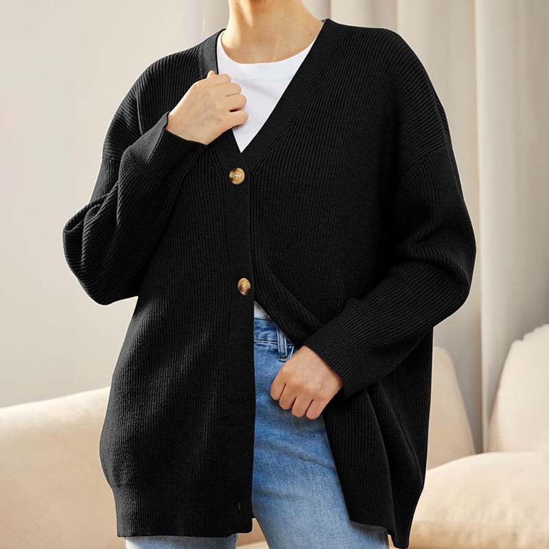 Damen - Lässige Strickjacke - Weiches Material - Trendy Herbststil für jeden Anlass