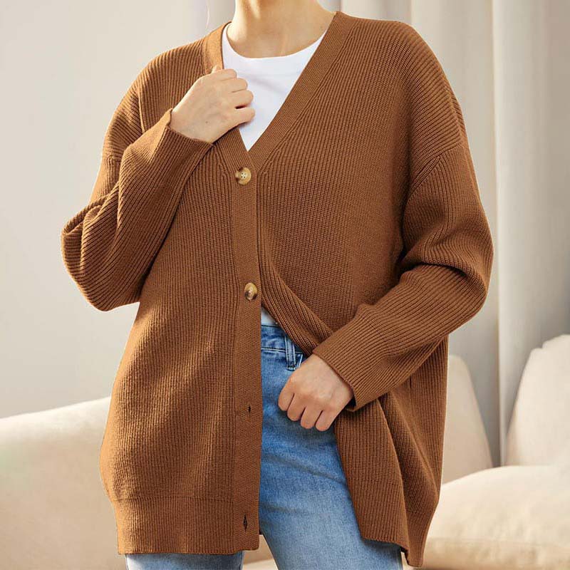 Damen - Lässige Strickjacke - Weiches Material - Trendy Herbststil für jeden Anlass