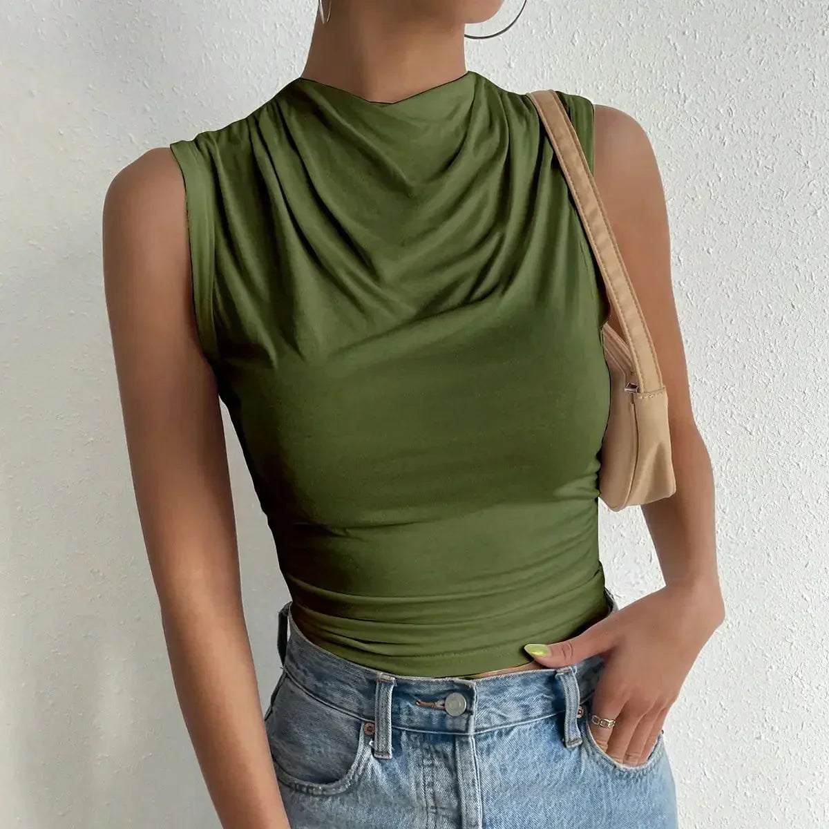 Damen - Ärmellose Sommerbluse - Weicher und dehnbarer Stoff - Stilvolles Design - Lässige Mode für warme Tage