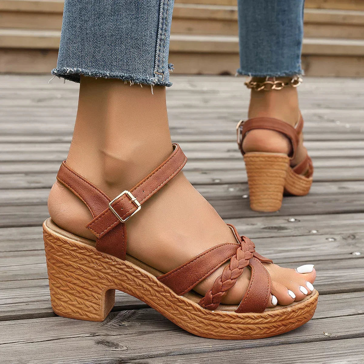Damen - Modische Sandalen - PU Polyurethan - Bequeme Passform für den Sommer - Lässige und stylische Sommerschuhe