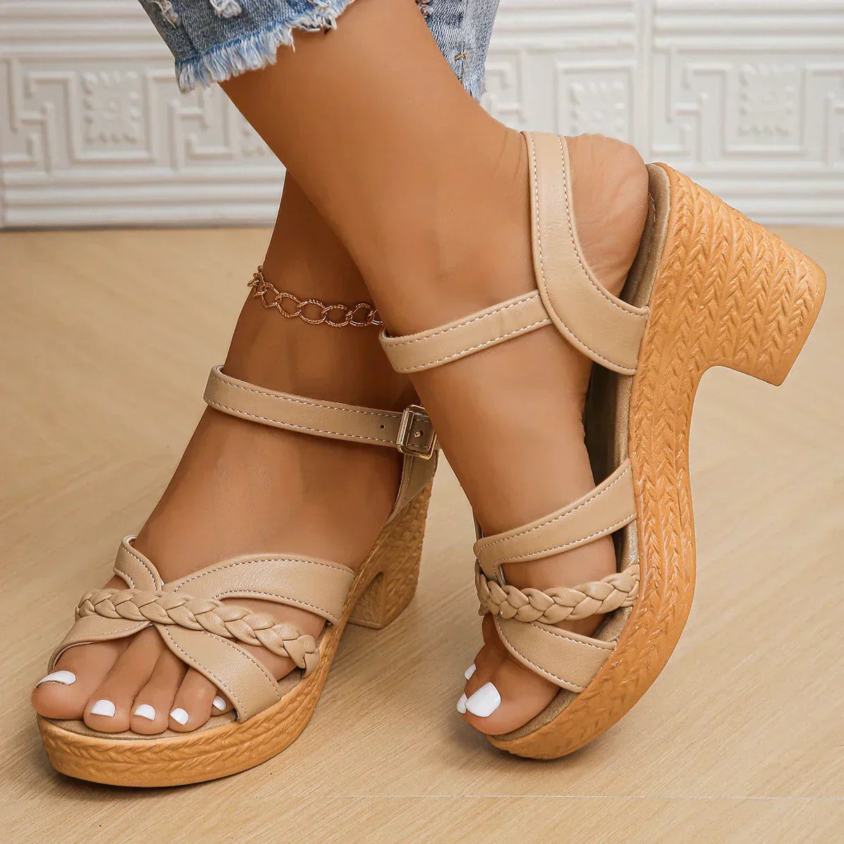 Damen - Modische Sandalen - PU Polyurethan - Bequeme Passform für den Sommer - Lässige und stylische Sommerschuhe