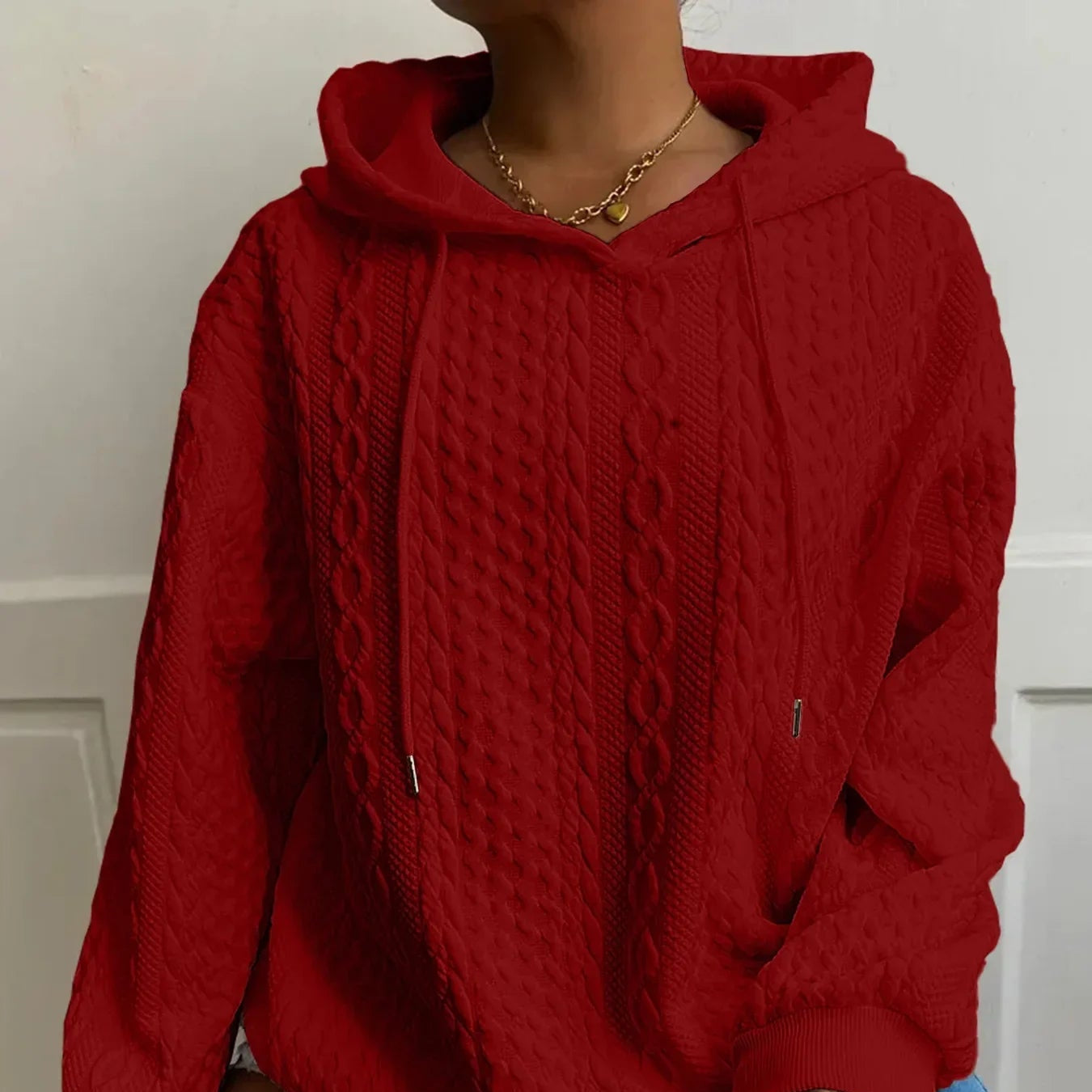 Damen - Winter Sweatshirt mit Kapuze - Bequemer Langarm-Stil für kalte Tage - Ideal für Freizeitaktivitäten