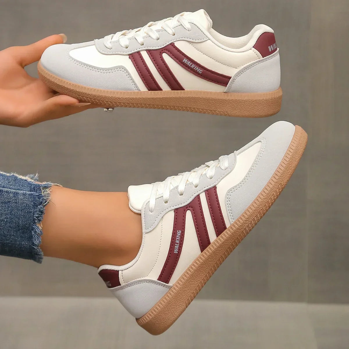 Damen - Walking Sneakers - Hochwertiges Material - Gepolsterte Sohle - Bequeme und unterstützende Schuhe für den Alltag