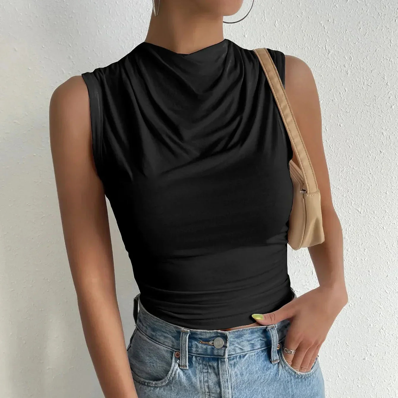 Damen - Ärmellose Sommerbluse - Weicher und dehnbarer Stoff - Stilvolles Design - Lässige Mode für warme Tage