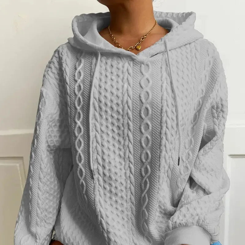 Damen - Winter Sweatshirt mit Kapuze - Bequemer Langarm-Stil für kalte Tage - Ideal für Freizeitaktivitäten
