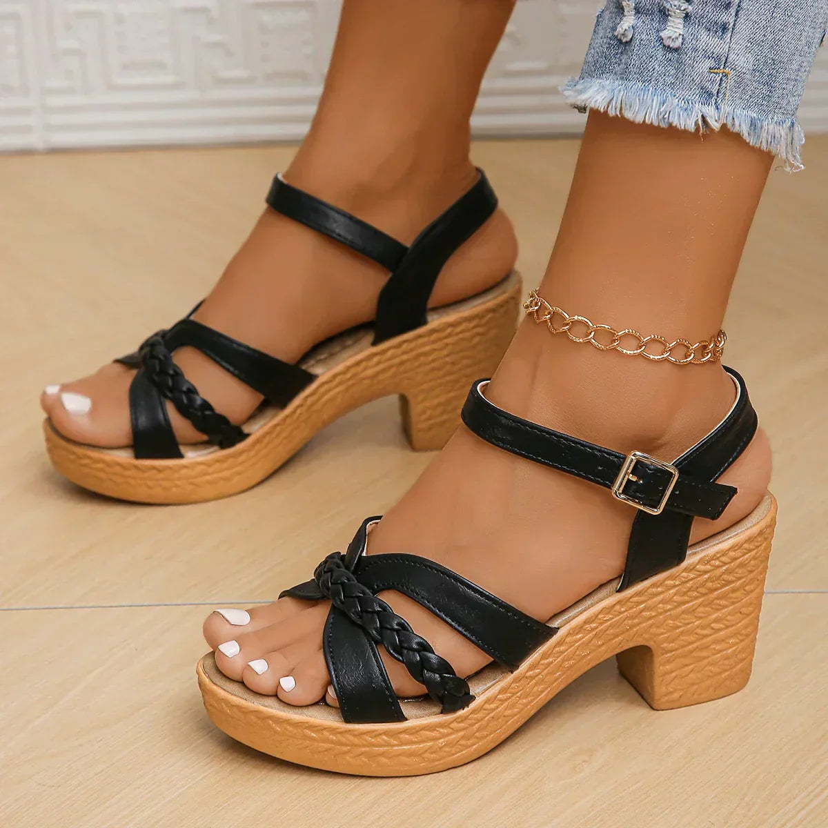 Damen - Modische Sandalen - PU Polyurethan - Bequeme Passform für den Sommer - Lässige und stylische Sommerschuhe