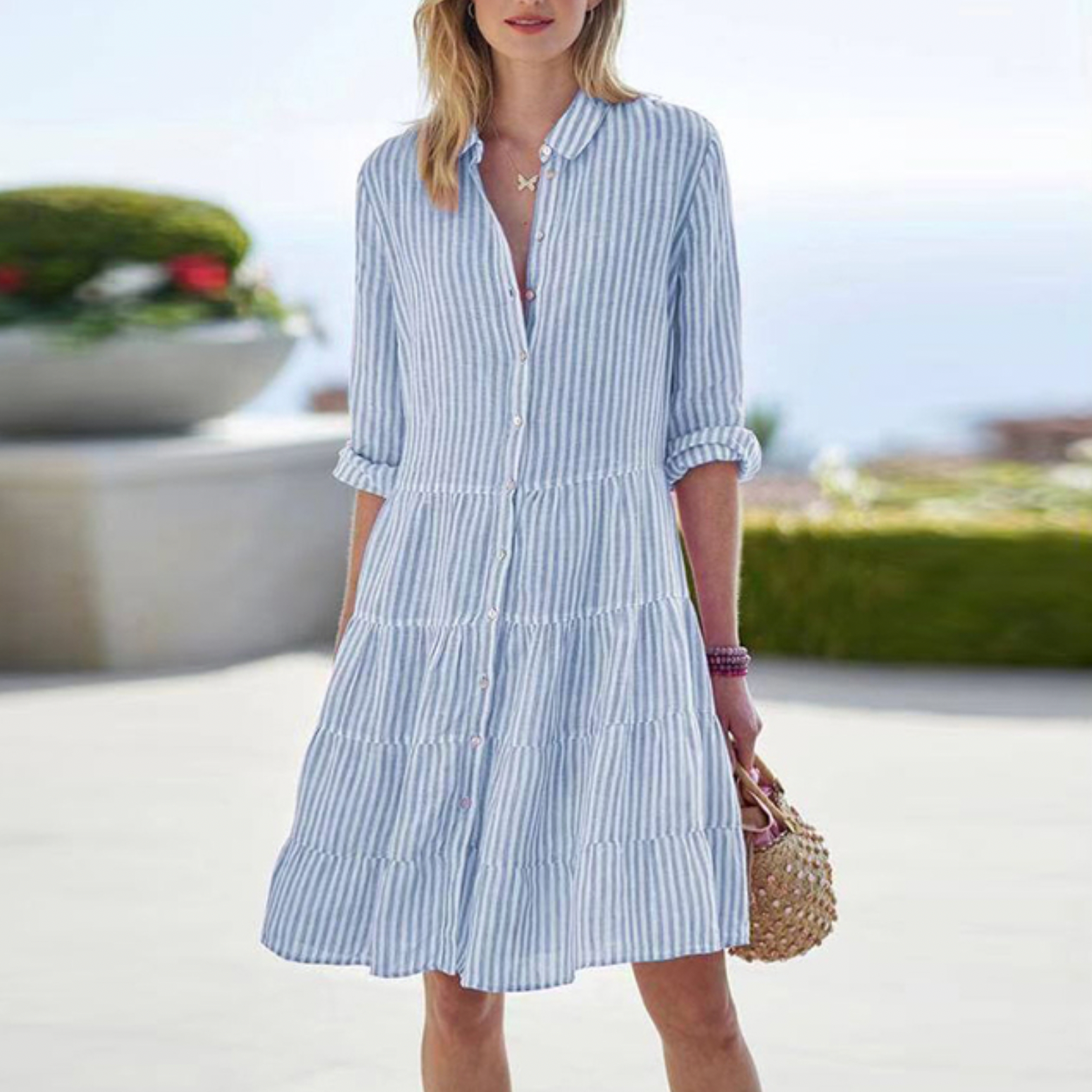 Damen - Sommerkleid - Weicher Stoff - Leicht & Luftig - Elegantes Design für jede Gelegenheit