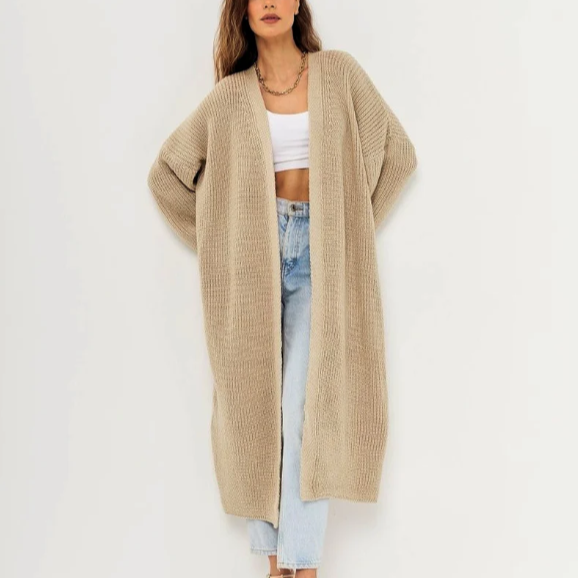 Damen - Strickjacke mit offener Vorderseite - Bequemer Casual Style - Ideal für Alltag und Freizeit