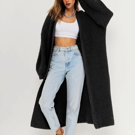 Damen - Strickjacke mit offener Vorderseite - Bequemer Casual Style - Ideal für Alltag und Freizeit