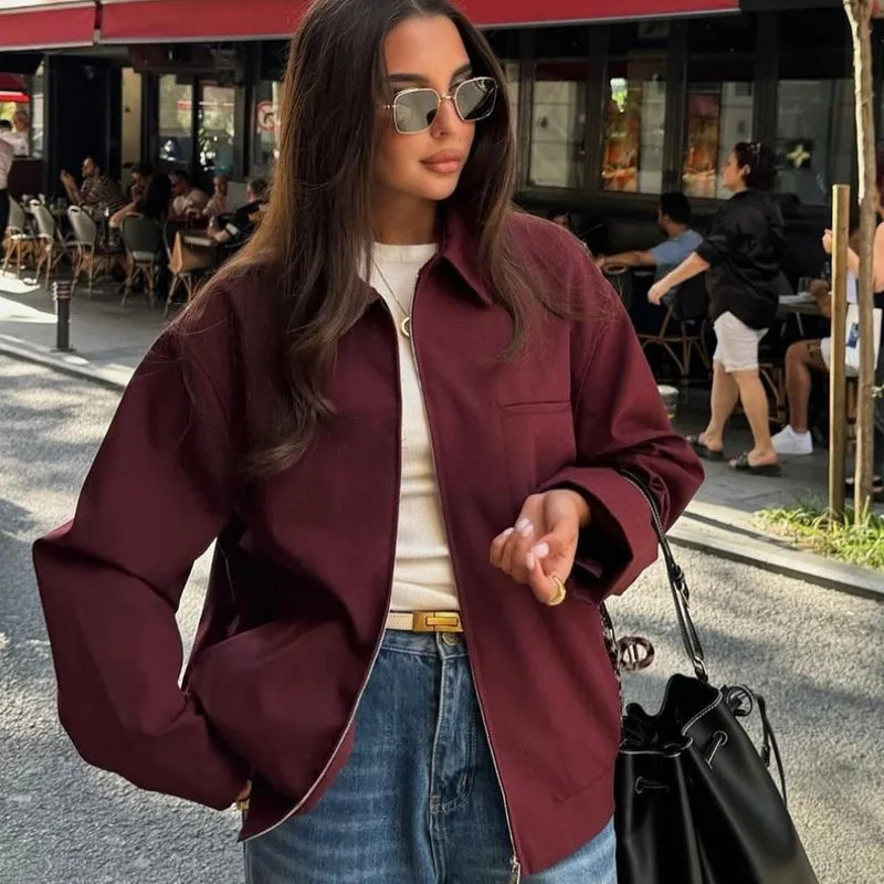 Damen - Gekürzte Bomberjacke - Moderner Schnitt - Stilvolle und Bequeme Jacke für Jedes Outfit