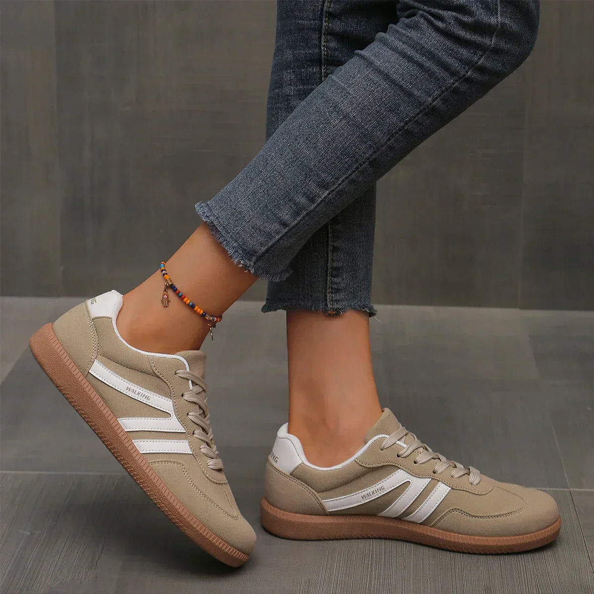 Damen - Walking Sneakers - Hochwertiges Material - Gepolsterte Sohle - Bequeme und unterstützende Schuhe für den Alltag