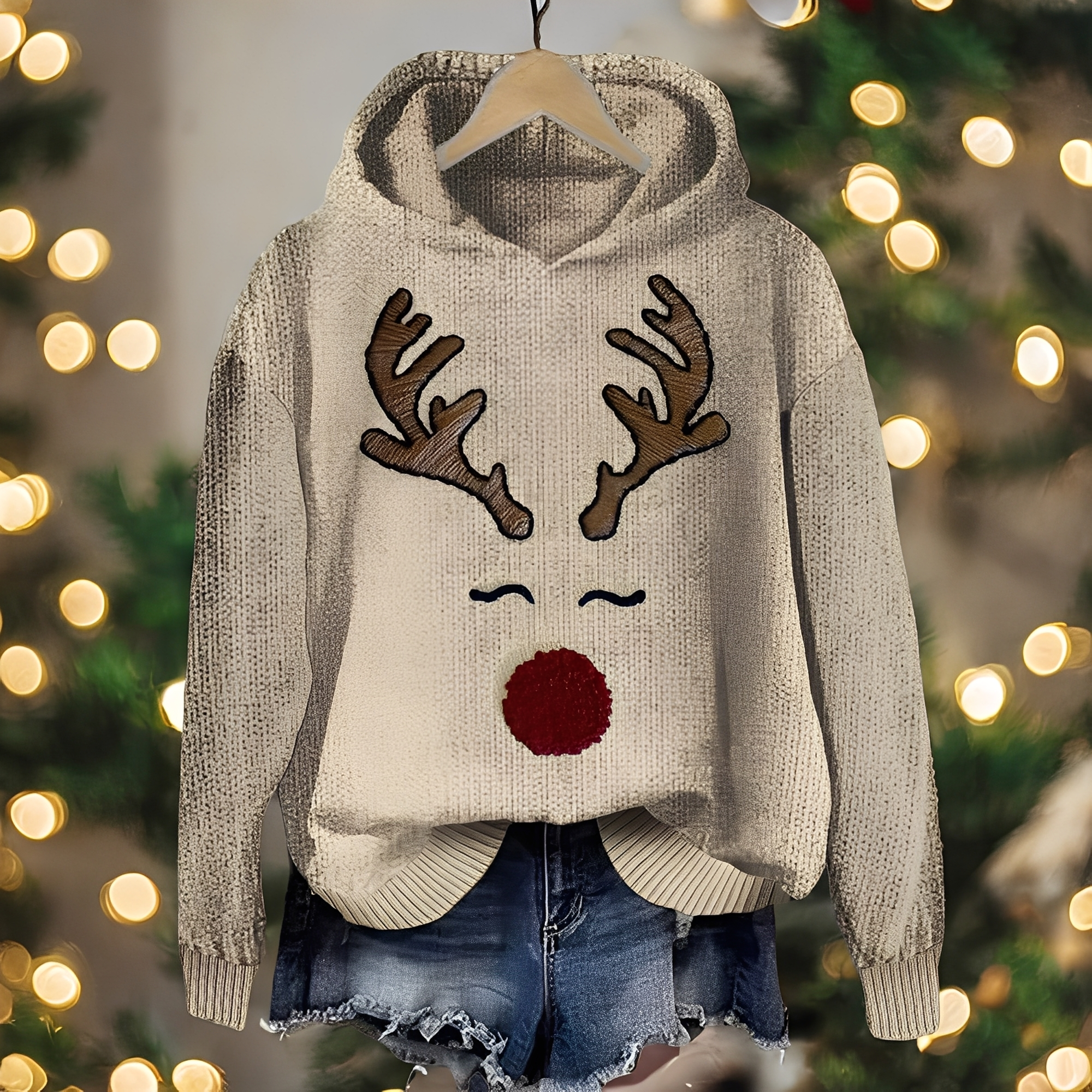 Liza - Modischer Damen Weihnachts Hoodie mit Print