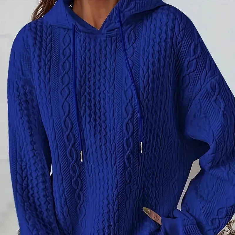 Damen - Winter Sweatshirt mit Kapuze - Bequemer Langarm-Stil für kalte Tage - Ideal für Freizeitaktivitäten