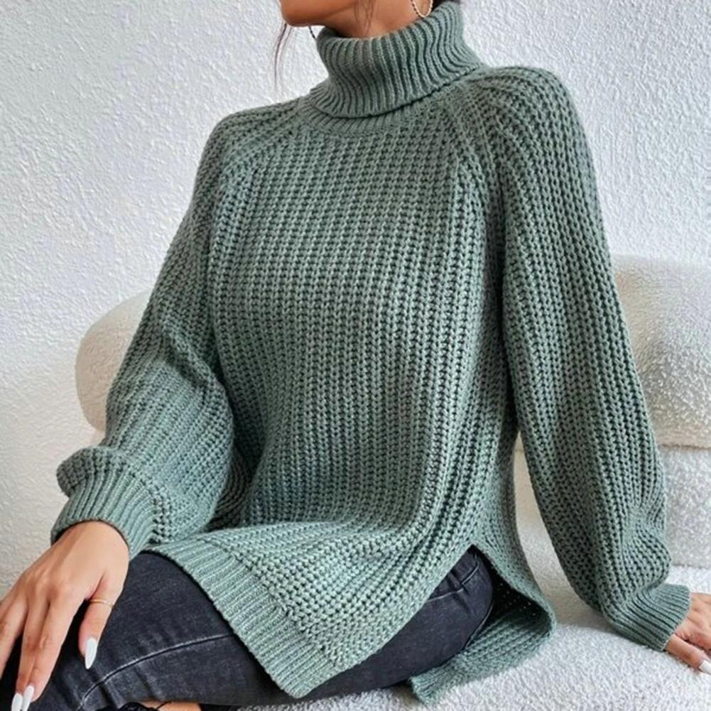 Damen - Rollkragenpullover - Wollmischung - Bequemer Loose Fit - Perfekt für den Alltag