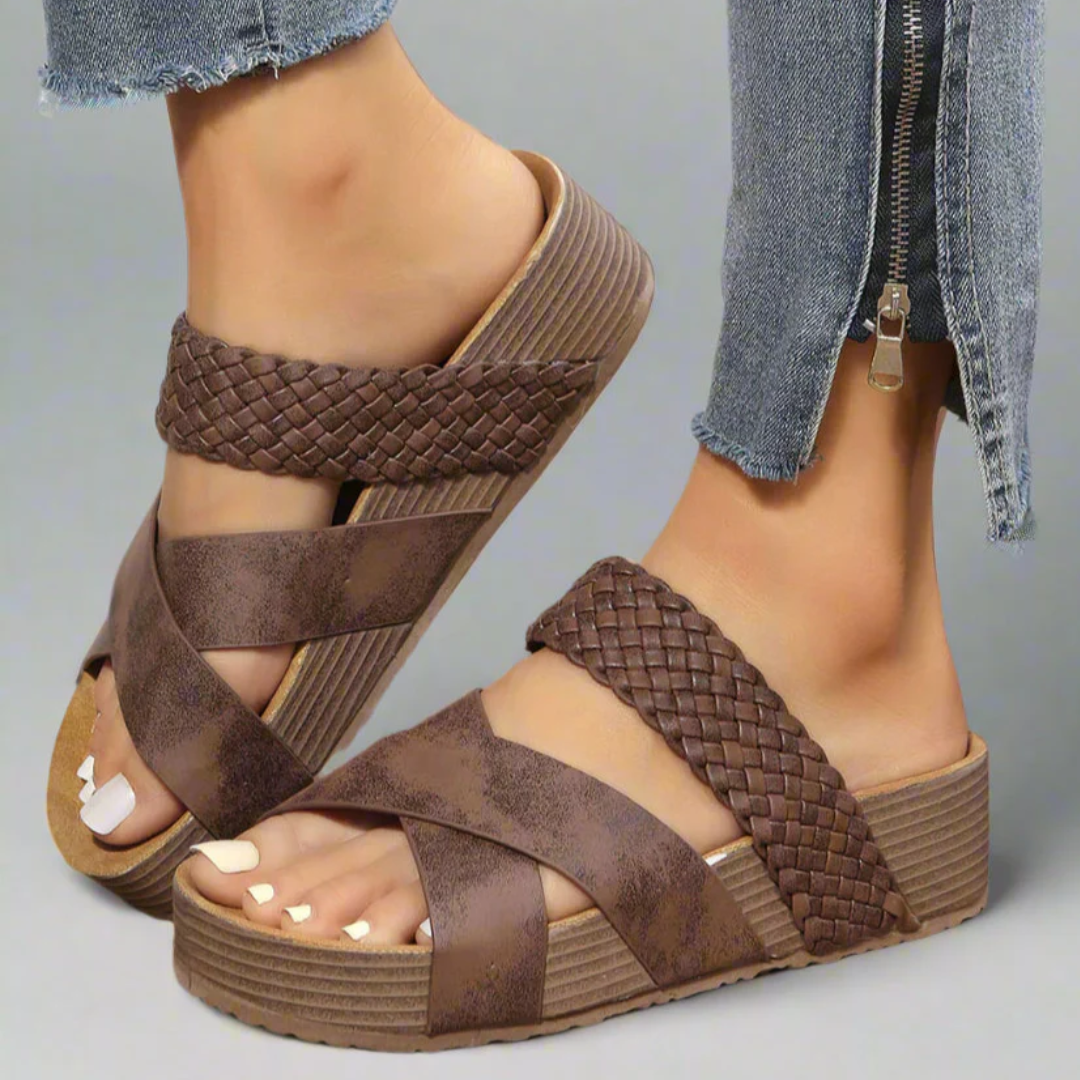 Damen - Bequeme Sandalen - Hochwertigen Materialien - Stylische, stützende Schuhe für den ganzen Tag