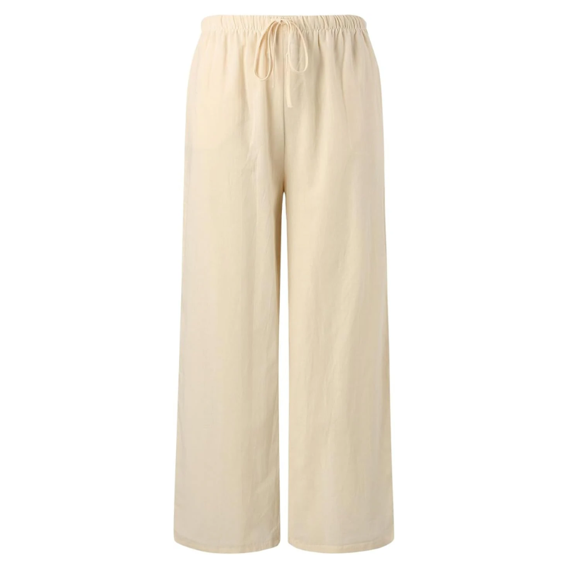 Damen - Elegante Hose - Baumwoll-Leinen-Mischung - Seitentaschen - Stilvoller Komfort für jeden Anlass