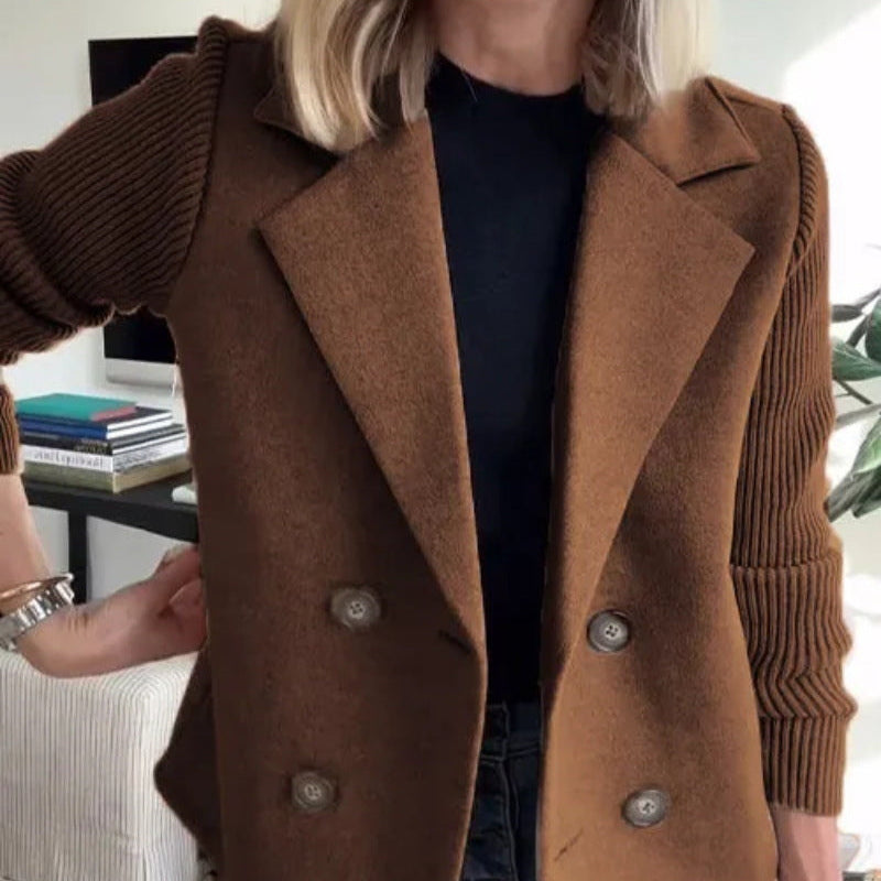 Damen - Blazerjacke mit Puffärmeln - Wollmischung - Elegante und Stilvolle Oberbekleidung