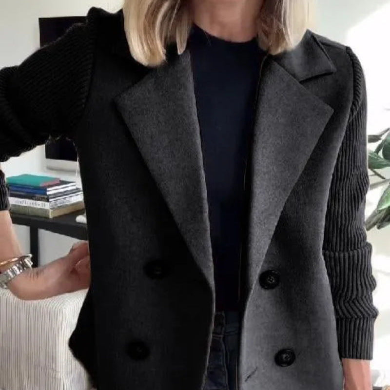 Damen - Blazerjacke mit Puffärmeln - Wollmischung - Elegante und Stilvolle Oberbekleidung