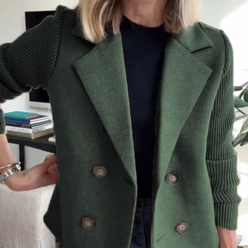 Damen - Blazerjacke mit Puffärmeln - Wollmischung - Elegante und Stilvolle Oberbekleidung