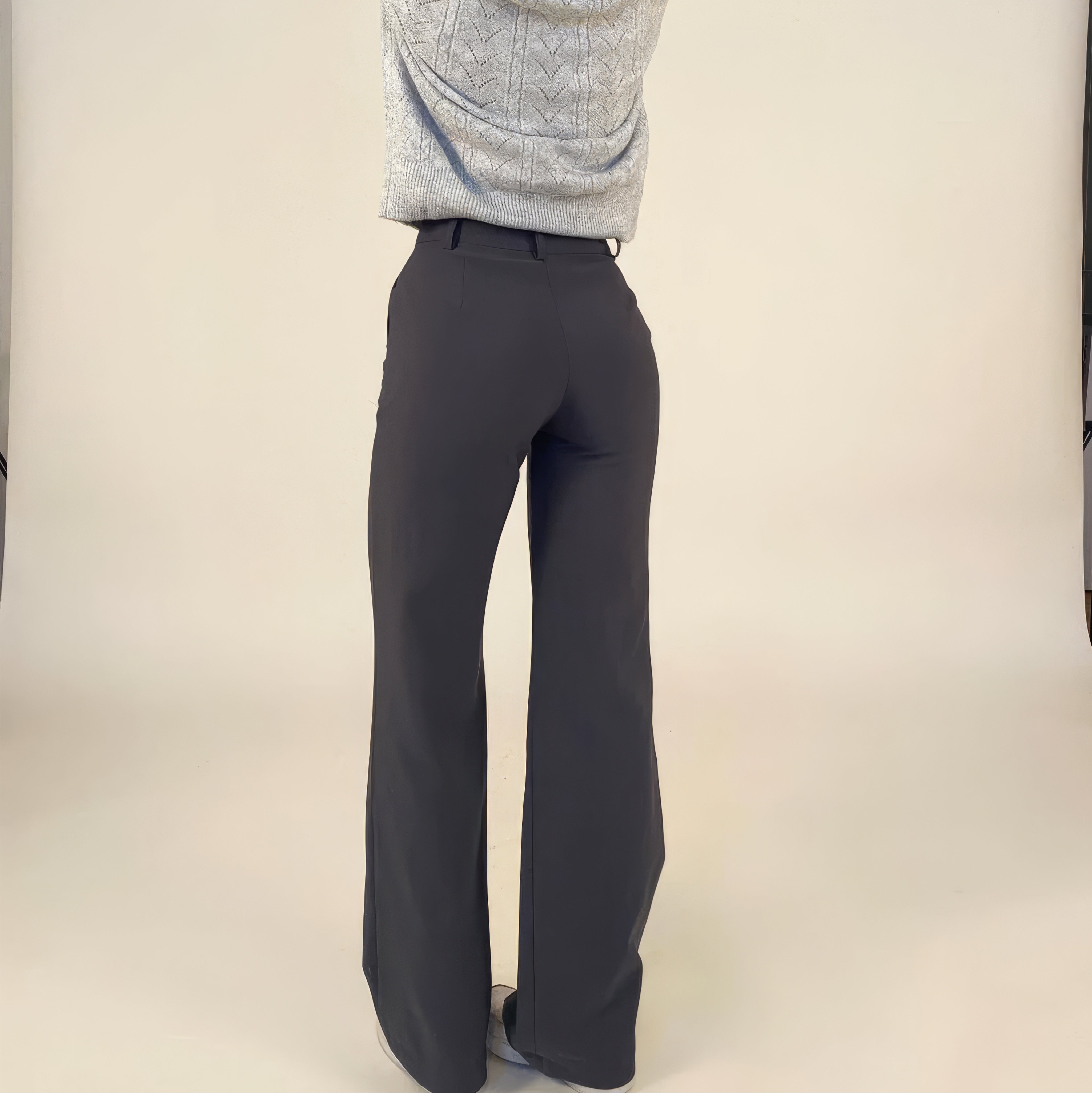 Damen - Hochtaillierte Hose - Gerades Bein - Stilvoll und Bequem - Perfekte Passform für jeden Anlass