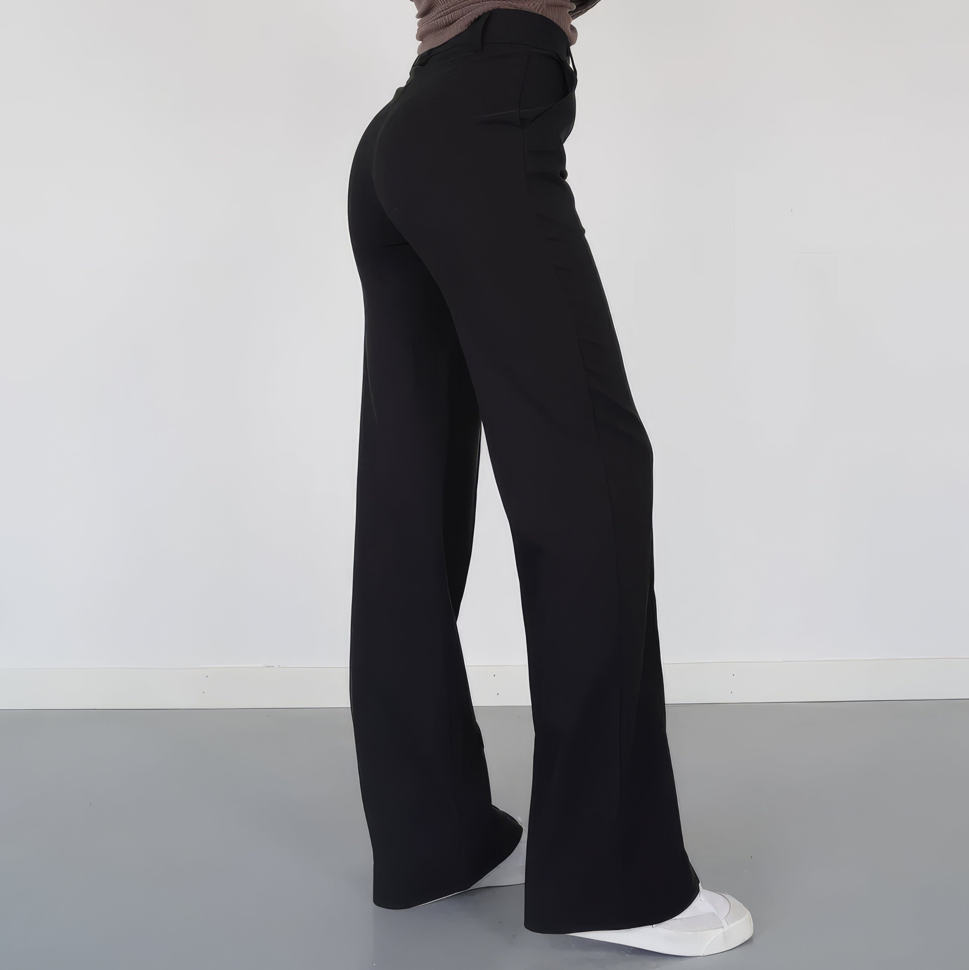Damen - Hochtaillierte Hose - Gerades Bein - Stilvoll und Bequem - Perfekte Passform für jeden Anlass
