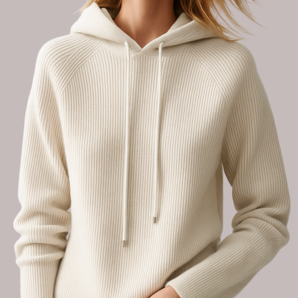 Damen - Kapuzenpullover - Entspannter Passform - Rippenstrick - Bequemer Stil für Freizeit und Alltag