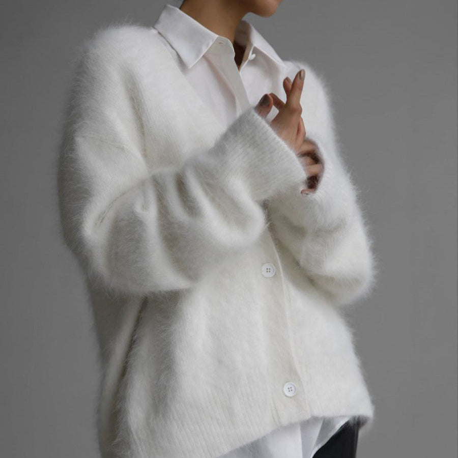 Damen - Strickjacke - V-Ausschnitt - Entspanntes Design - Bequeme Mode für jeden Anlass