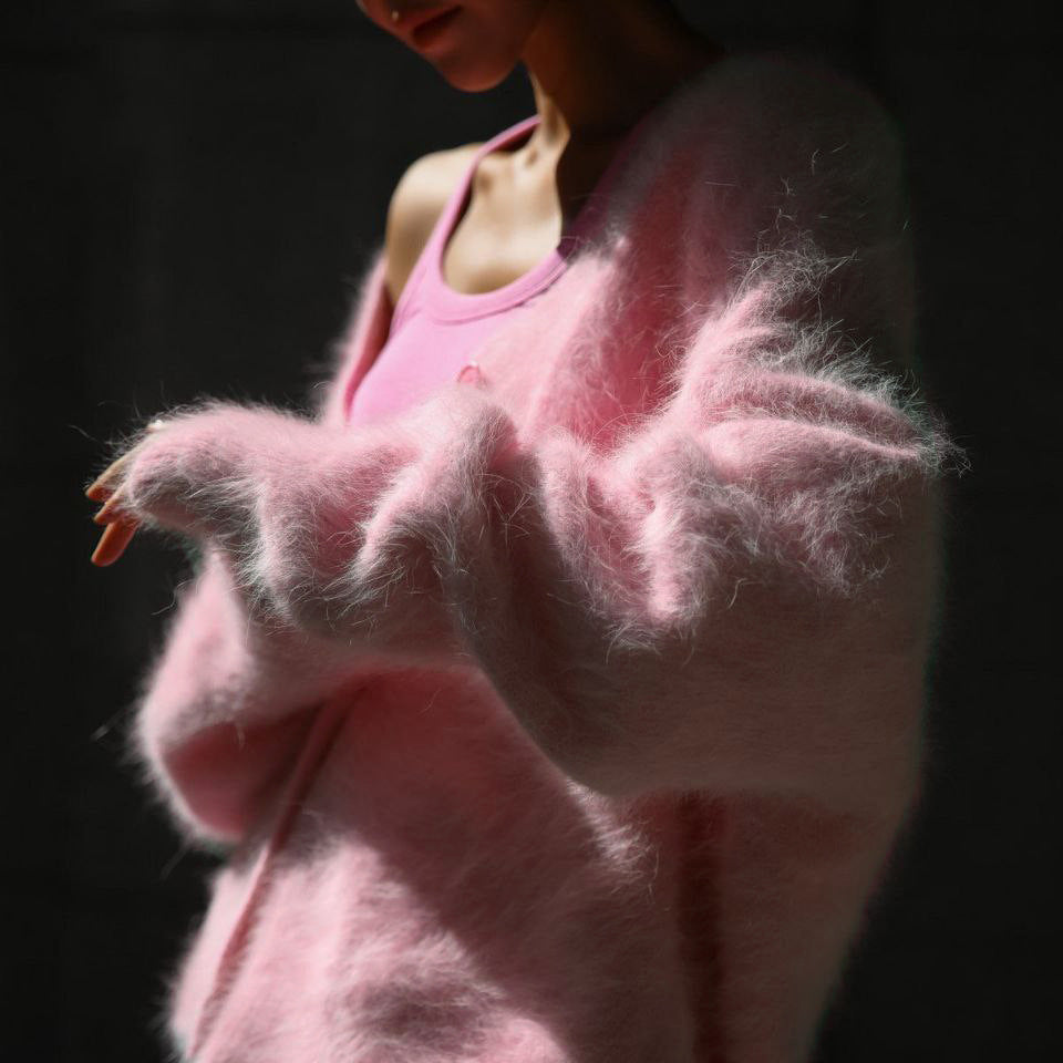 Damen - Strickjacke - V-Ausschnitt - Entspanntes Design - Bequeme Mode für jeden Anlass