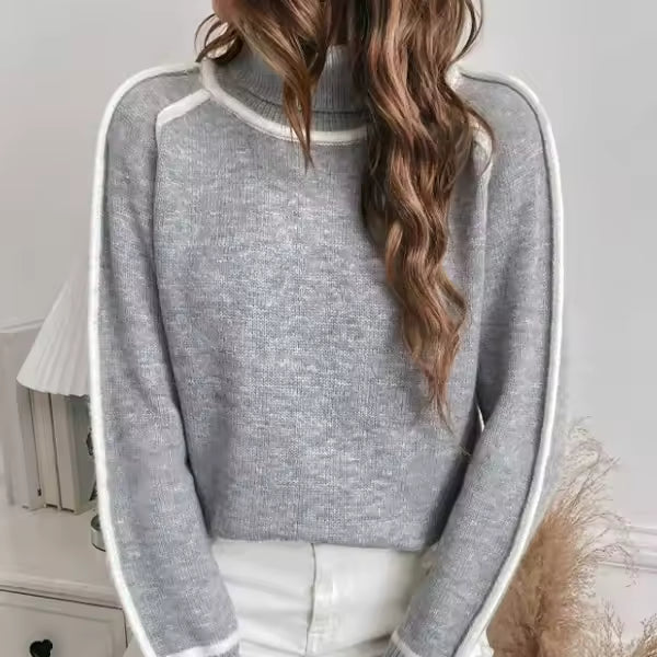 Damen - Pullover aus Strick - Entspanntes Fit für Komfort und Stil - Gemütlicher Strickpullover