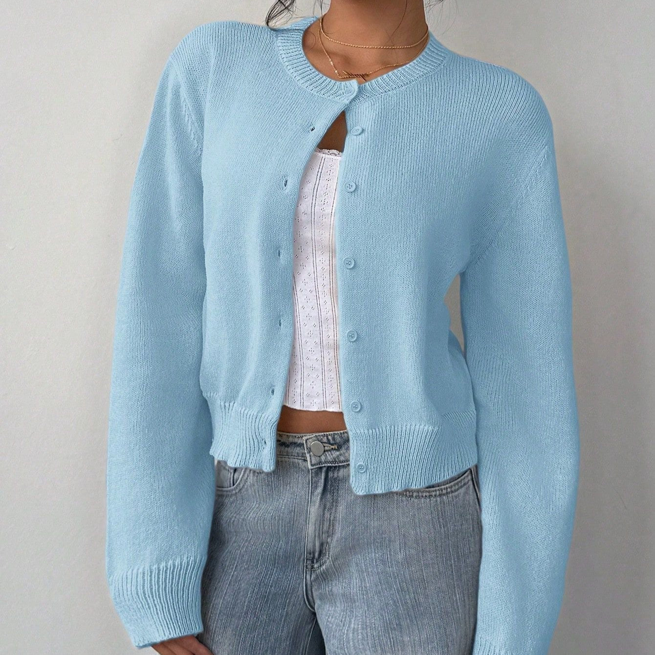 Damen - Weiche Strickjacke - Lässiger Stil - Bequeme und modische Freizeitjacke für den Alltag