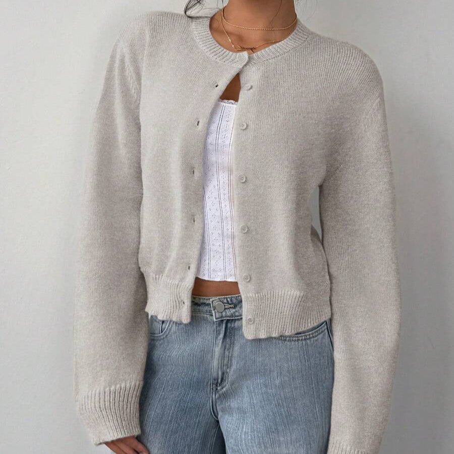 Damen - Weiche Strickjacke - Lässiger Stil - Bequeme und modische Freizeitjacke für den Alltag