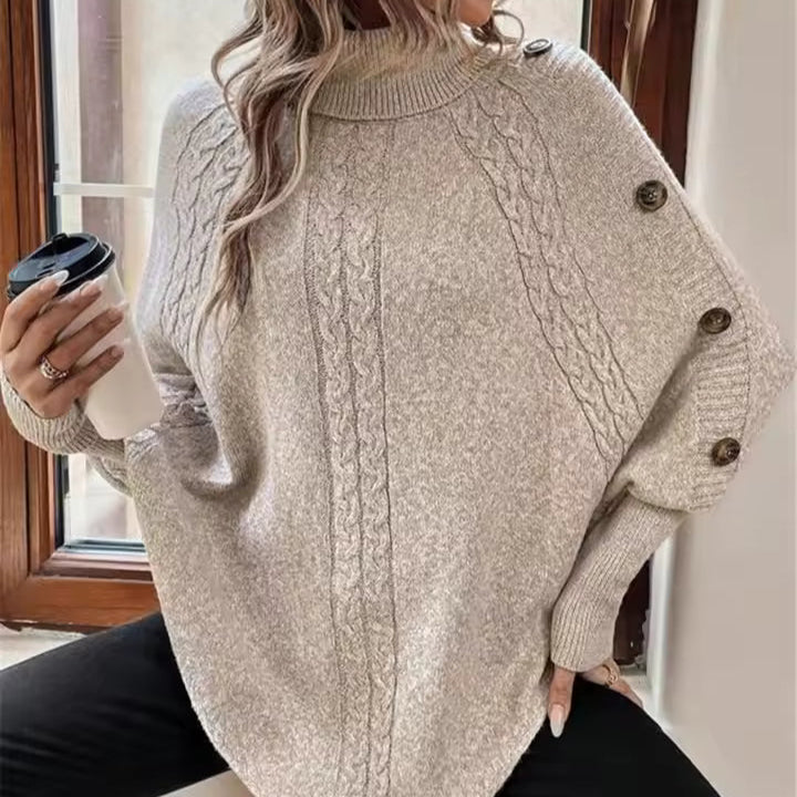 Damen - Rollkragenpullover - Übergröße - Weiche Wollmischung - Bequeme und Stilvolle Mode