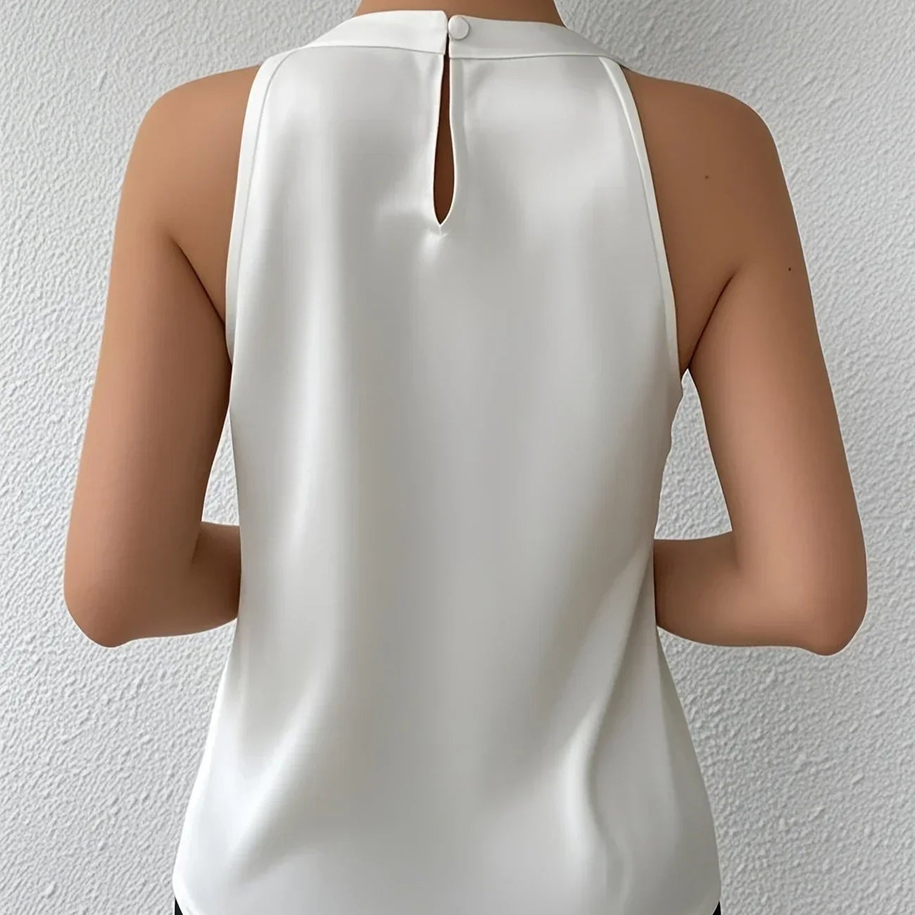 Damen - Ärmellose Bluse - Elegantes Polyester-Gewebe - Leichtes und Stilvolles Büro-Top für jeden Anlass